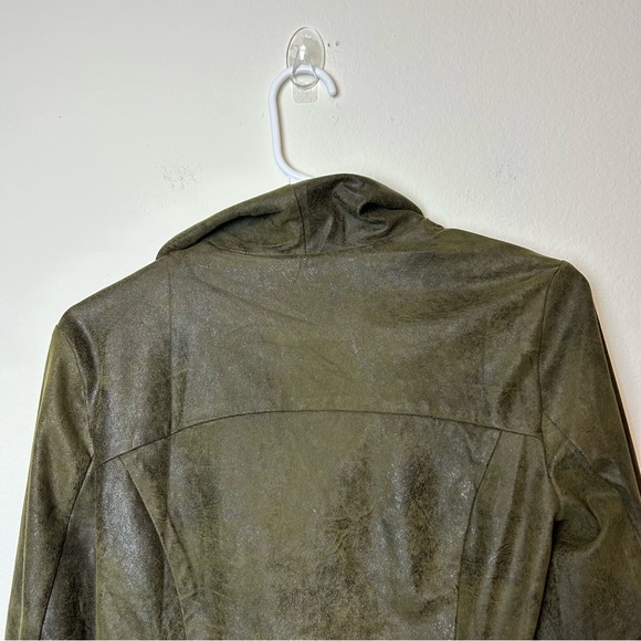 Love Tree Jacket Women’s Small Olive Green Faux Suede Moto Classic Casual Boho - Picture 7 of 11